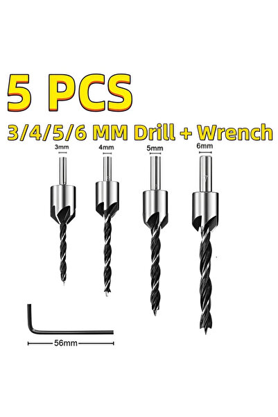 Choice5 5 PCS Set 3mm-10mm HSS Countersunk Drill Bit Set Reamer Woodworking C...