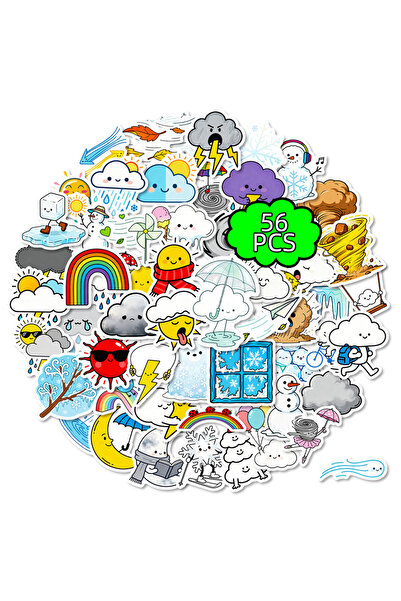 Choice1 ٥٦ قطعة/١١٢ قطعة ملصقات مرحة شفافة من مادة PET بتصميمات كرتونية للطقس...