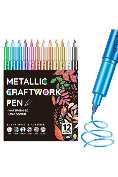 Choice 12 قلم تلوين معدني، أقلام طلاء أكريليك للرسم على الخشب والقماش والحجر ...