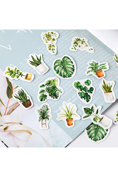 Choice 1 45 Pieces Per Pack Green Potted Plant Stickers Fresh Natural Style S...