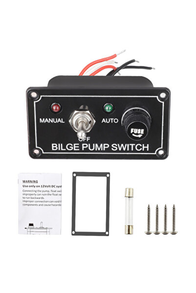Choice Black 3 Positi Marine Bilge Pump Switch Panel DC 12V With Fuse LED for...