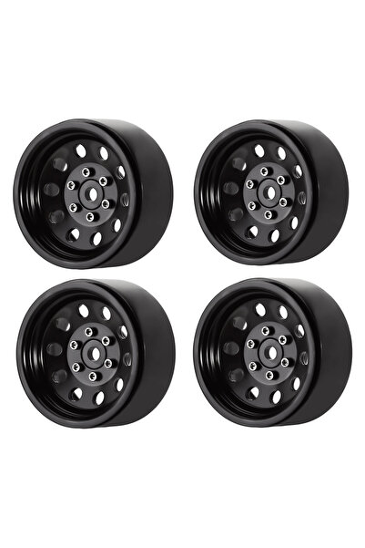 Choice طقم عجلات معدنية سوداء مكون من 4 قطع، مقاس 1.9 بوصة، مزود بـ 10 فتحات ...