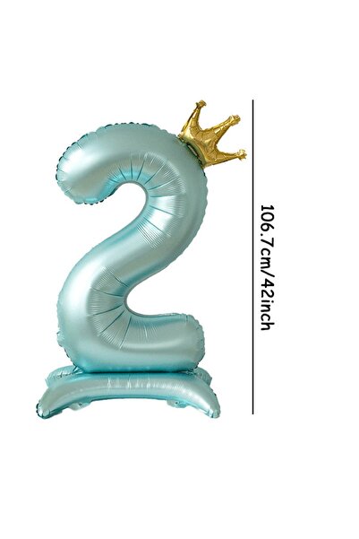 Choice 42inch Number 2 42inch 0-9 Blue Crown Number Balloons Princess Theme H...