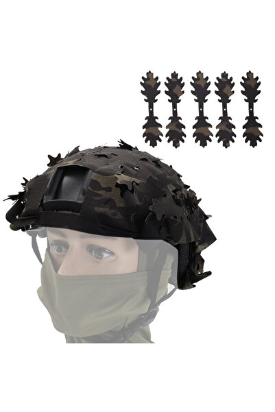 Choice غطاء خوذة تكتيكي سريع من Leaf MCBK، مصنوع بتقنية القطع بالليزر، بنمط ت...