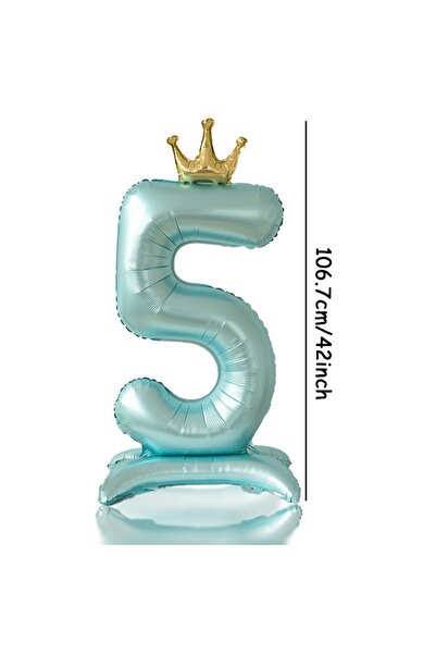 Choice 42inch Number 5 42inch 0-9 Blue Crown Number Balloons Princess Theme H...