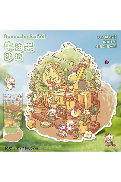 choice2 ملصق ثلاثي الأبعاد لطيف على شكل حيوان كرتوني لطيف، قصة حلوى، منظر طبي...