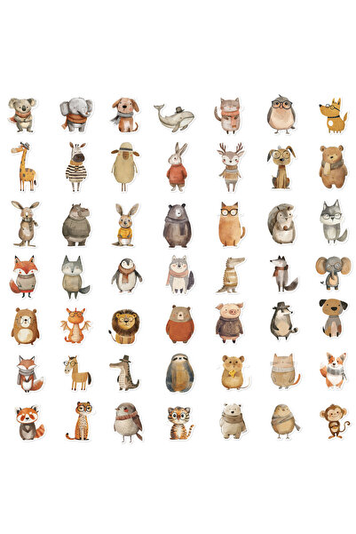 Choice1 50pcs 50/100PCS Cute Hand Painted Animals Stickers For Suitcase Skate...