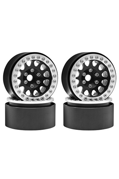 Choice أربع قطع من محاور عجلات MYHRC المعدنية السوداء والفضية مقاس 1.9 بوصة ب...