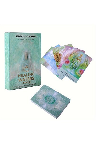 Choice مجموعة بطاقات أوراكل الماء الأزرق الشافي باللون الأخضر الفاتح، تتضمن 4...