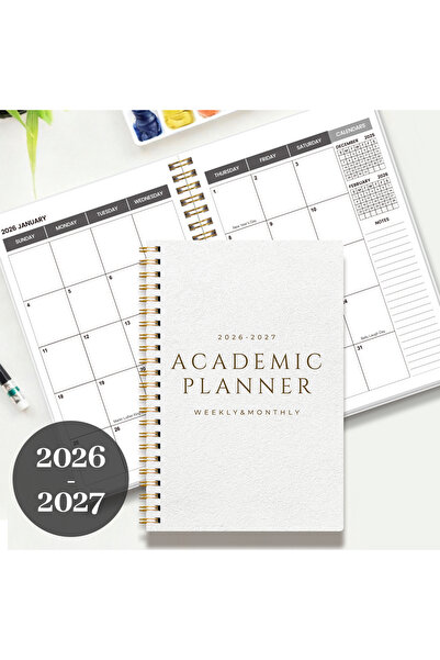Choice WHITE 2026-2027 Academic Planner Weekly and Monthly Spiral Bound Minim...