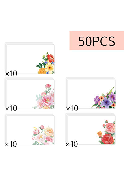 Choice 50 بطاقة معايدة فارغة مزينة برسومات زهور مائية، مقاس 9 × 5.4 سم، عبوة ...