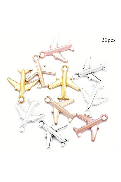 Choice 20pcs mix 20pcs Assorted Colors Zinc Alloy Airplane Charms, Vintage Ai...