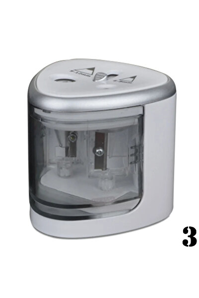 Choice Grey New Useful Battery Operated Electric Pencil Sharpener W/2 Holes 6...