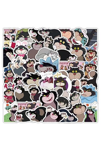 Choice 59 قطعة من ملصقات قطة لوسيفر للزينة، مقاس 3x3 سم: تصاميم نابضة بالحياة...