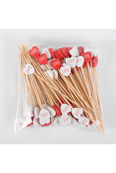 Choice 100pcs 100pcs Love Heart Cupcake Topper Food Pick Dessert Buffet Bambo...