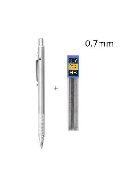 Choice قلم رصاص ميكانيكي معدني قطعة واحدة 0.7 مم، عبوات حبر قابلة للاستبدال 0...
