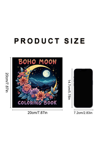 Choice كتاب تلوين بوهو مون، 24 صفحة، 20×20 سم - 30 ورقة من الورق السميك، مناس...