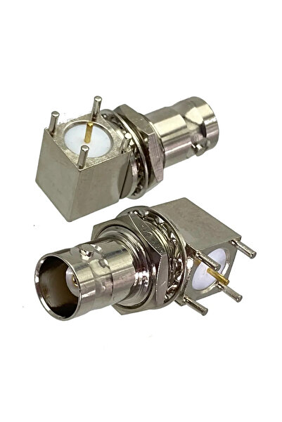 Choice قطعة واحدة من موصل BNC أنثى، طرف توصيل سلكي بزاوية قائمة، مثبت على لوح...