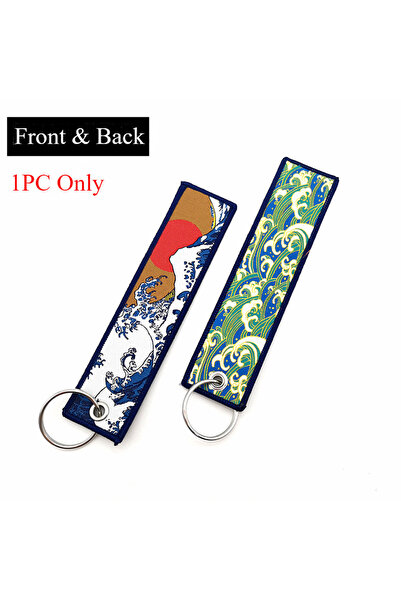 Choice1 3 1PC JDM Culture Tag Keychain Pendant Car Motorcycle Strip Embroider...