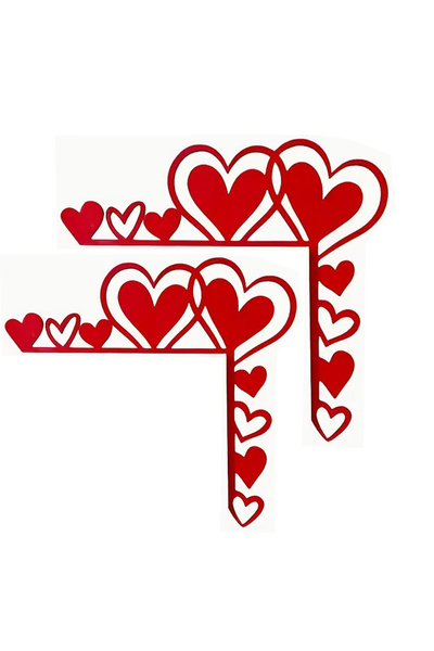 Choice Red 2PCS Wood Heart-Shaped Door Frame Corner Decorations Love Design f...
