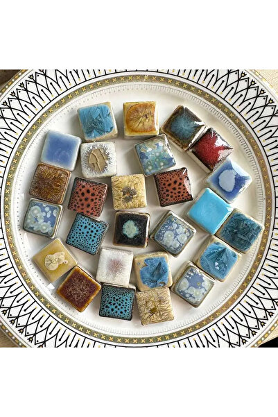 Choice ١٠٠ غرام من مزيج بلاط الموزاييك الخزفي المصنوع يدويًا، على شكل بتلات أ...