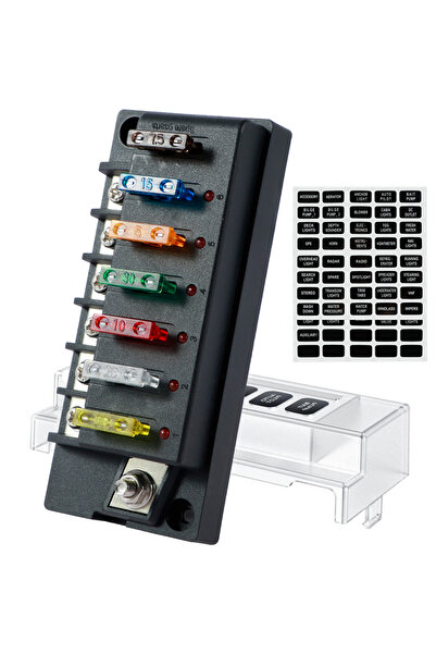 Choice صندوق فيوزات DC12-24V بستة منافذ (4/6 منافذ) مع مؤشر LED وغطاء مقاوم ل...