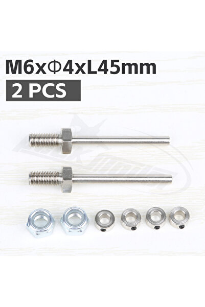Choice M6xO4xL45mm 2pcs 2 Pair Wheel Axles Steel Shaft with Stop Nuts Dia 3/4...