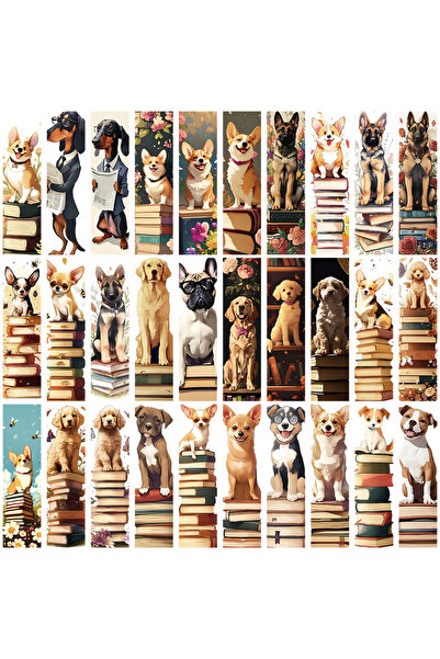Choice 30 قطعة من فواصل الكتب على شكل حيوانات (كلاب) - مناسبة للمكتبة والمكتب...