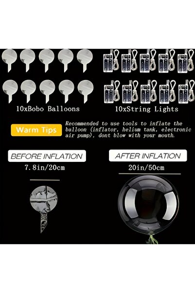 Choice 20pcs As Picture Led Luminous Transparent Balloons for Weddings, Birth...