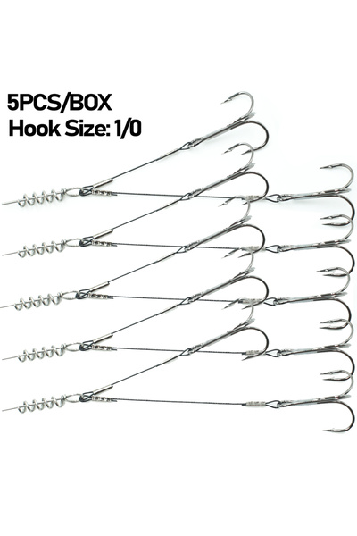 Choice طقم صيد سمك القاروص بايك، مقاس C، 5 قطع، مزود بخطافات ثلاثية حادة - مص...