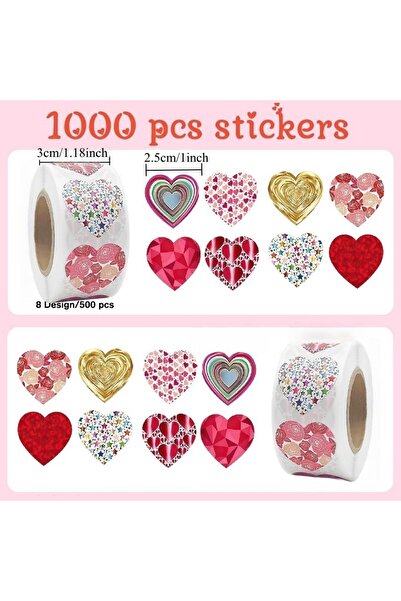 Choice1 ملصقات على شكل قلب، 1000 قطعة - النمط أ، من 500 إلى 1000 قطعة، ملصقات...