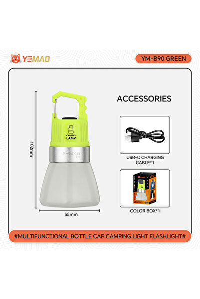 Choice مصباح يدوي أبيض YEMAO B90 محمول قابل لإعادة الشحن، مناسب للتخييم والرح...