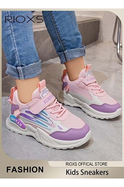 RIOXS Kids' Chunky Sneakers, Toddler Boys Girls Sports Shoes With Velcro, Lig...