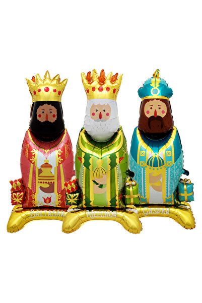 Choice 3 قطع كما هو موضح، 3 قطع بالونات واقفة على شكل ملك، مستلزمات حفلات لوس...