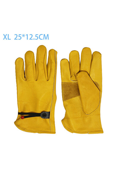 Choice XL 1 Pair Leather Work Gloves Soft Cowhide Welding Security Protection...