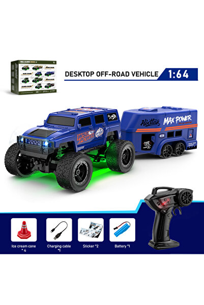 Choice سيارة لعبة صغيرة للتحكم عن بعد للطرق الوعرة E88 BU بمقياس 1:64، تعمل ب...