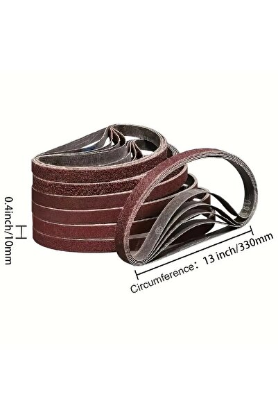 Choice5 60 10pcs 10pcs 330x10mm sanding belts 60-800 grit alumina sand for sa...