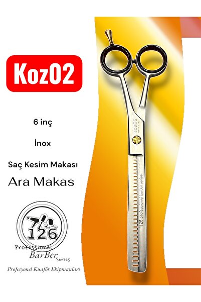 126 Professionel Barber Series Koz02 Saç Sakal Kesim Ara Makası - 6 inç