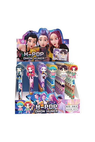 Choice علبة تحتوي على 48 قلمًا (6/48 قطعة) من أقلام الحبر الأسود لشخصيات أنمي...