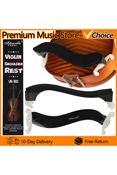 Choice VR-180 Astonvilla Violin Shoulder Rest Adjustable Glass Steel Black Un...