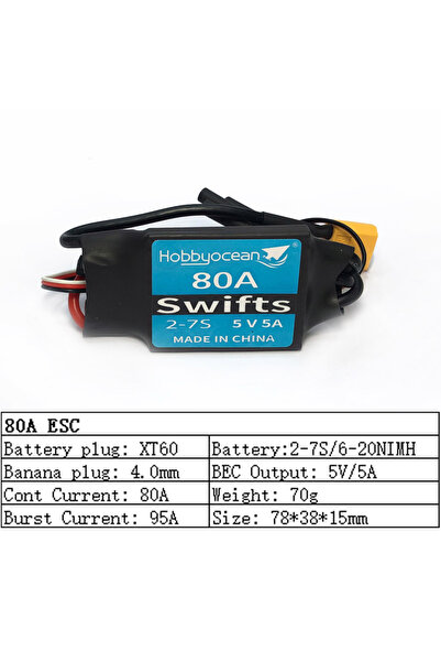 Choice وحدة تحكم السرعة الإلكترونية Swifts 80A من Hobbyocean، متوفرة بسعات 10...