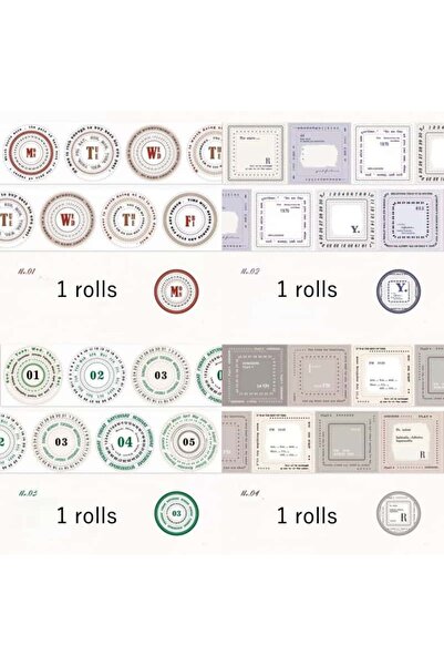 Choice 4 Rolls 4 Rolls 70Cm×200Cm Circle-Themed Kraft Paper Die-Cut Tape, Tex...