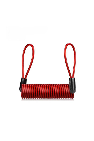 Choice قفل كابل زنبركي أحمر للدراجة مضاد للسرقة، إنذار حبل، قفل قرصي، تذكير أ...