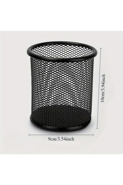 Choice Black Stylish Large-Capacity Metal Pen Holder - Creative Desk Organize...