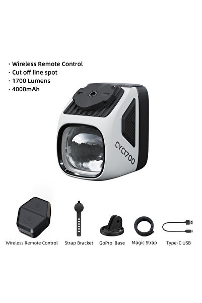 Choice مصباح أمامي للدراجة قابل للتعليق لاسلكي CYC1700، عالي السطوع، مزود بخط...