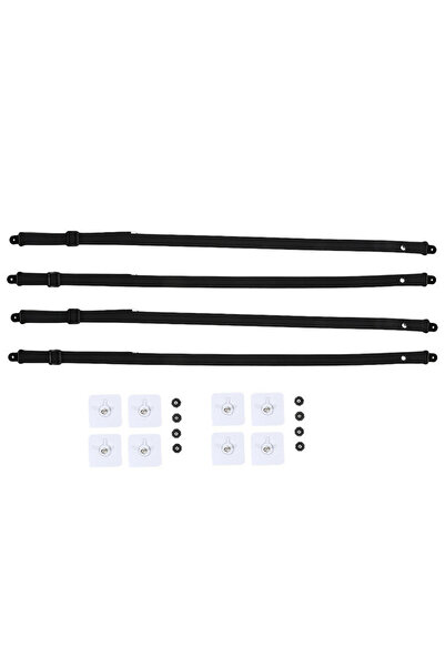 Choice أسود - 4 قطع، 2/4 قطع، أحزمة أمان تلفزيون قابلة للتعديل، لاصقة، مانعة ...