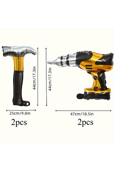 Choice كما هو موضح في الصورة، 4 أو 8 قطع من بالونات فويل على شكل مطرقة، أدوات...