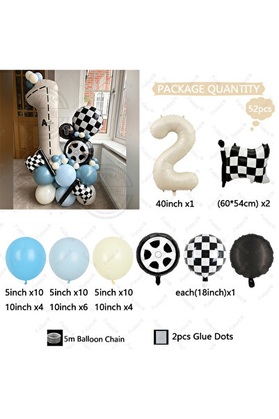 Choice كما هو موضح في الصورة رقم 2، مجموعة بالونات بتصميم سيارات السباق مكونة...