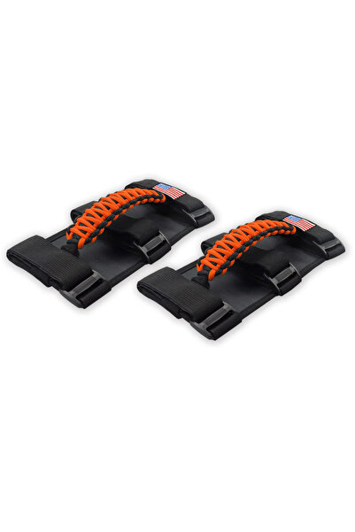 Choice4 عبوتان (برتقالي) من مقابض باراكورد شديدة التحمل لسيارات جيب رانجلر جل...