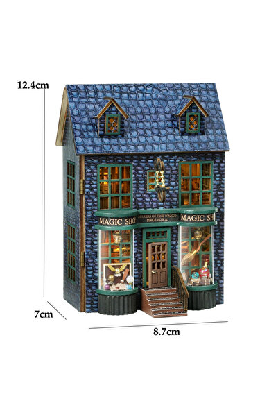 Choice نموذج تجميع بيت الدمى الخشبي D-001، فيلا الأميرة الوردية، طقم بناء ثلا...